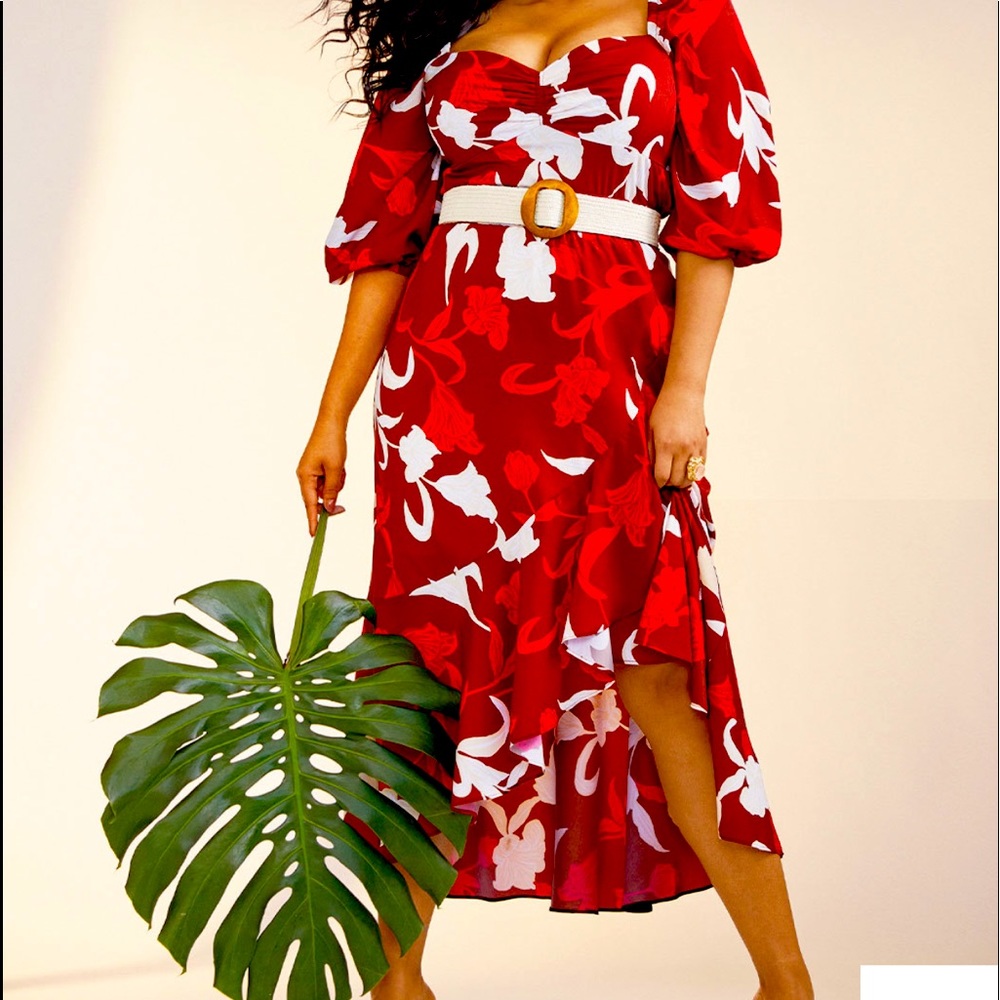 Eloquii high low ruffle skirt and matching top